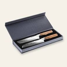 Sada kuchynských nožov Seburo HOKORI Damascus Elite 2ks (Nakiri nôž 170mm, Santoku nôž 175mm)