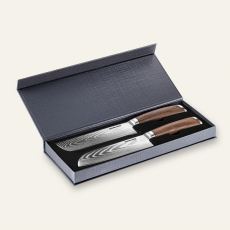 Sada kuchynských nožov Seburo HOGANI Deluxe Damascus 2ks (Nakiri nôž 170mm, Santoku nôž 175mm)