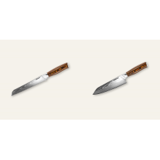 Nôž na pečivo Seburo SARADA Damascus 195mm + Kiritsuke (majster-šéf, santoku) nôž Seburo SUBAJA Damascus 180mm